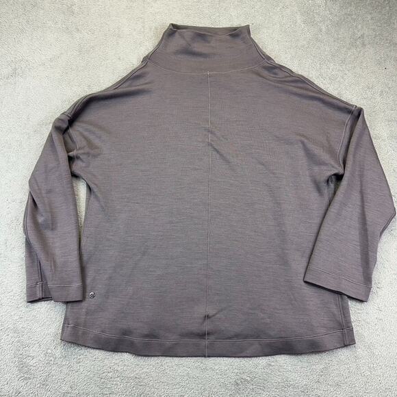 Lululemon Principal Dancer Funnel Neck Merino Wool Sweater Size 10 Lunar Rock - Picture 5 of 7